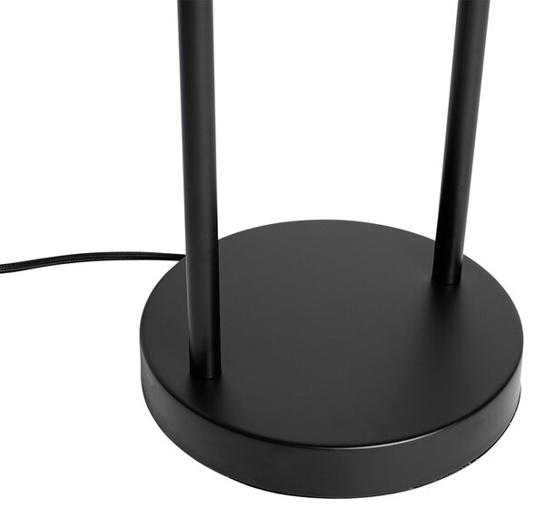 Moderná stolná lampa čierna s dymovým sklom - Stavelot