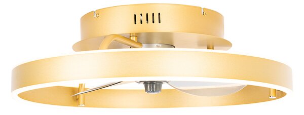 Stropný ventilátor mosadzný 50 cm vrátane LED stmievateľný s diaľkovým ovládaním - Maddy