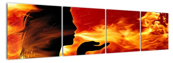 Obraz - žena v ohni (Obraz 160x40cm)