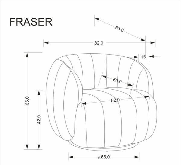Halmar Čalúnené kreslo FRASER krémové