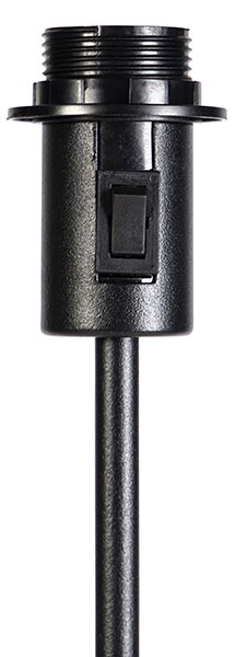 Stojaca lampa čierna nastaviteľná s tienidlom svetlohnedá 50 cm - Parte