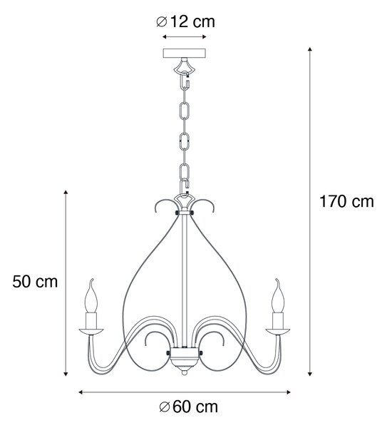 Inteligentný luster biely 5-žiarovkový vrátane Wifi B35 - Giuseppe