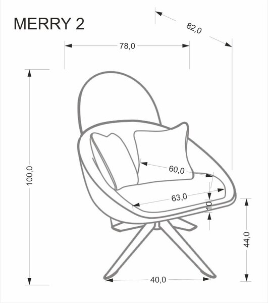Halmar Otočné kreslo MERRY 2 krémové - výpredaj skladu