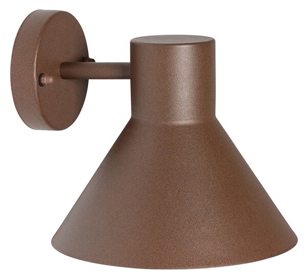 Priemyselná vonkajšia nástenná lampa hrdzavohnedá kužeľová IP44 - Natas