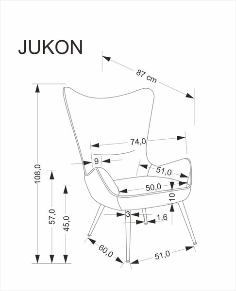Halmar Čalúnené kreslo JUKON krémové