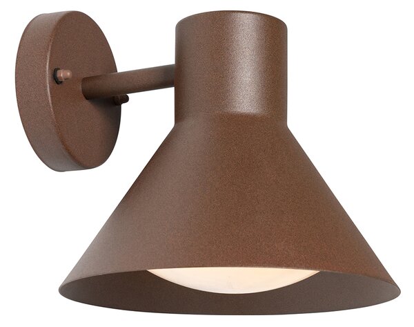 Priemyselná vonkajšia nástenná lampa hrdzavohnedá kužeľová IP44 - Natas