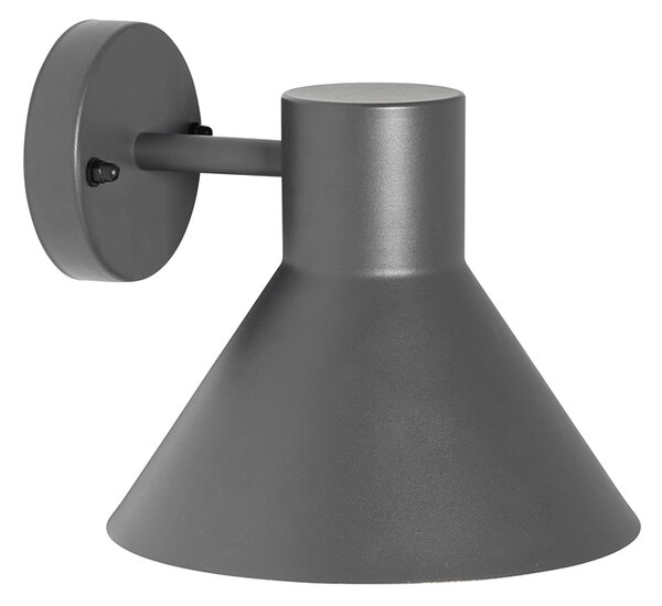 Priemyselná vonkajšia nástenná lampa tmavosivá kužeľ IP44 - Natas