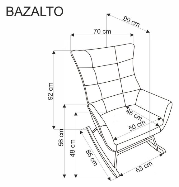 Halmar Hojdacie kreslo BAZALTO čierne