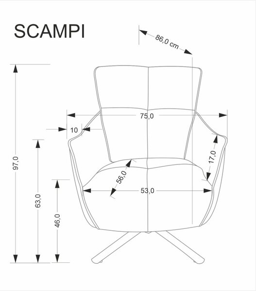 Halmar Otočné kreslo SCAMPI cappuccino