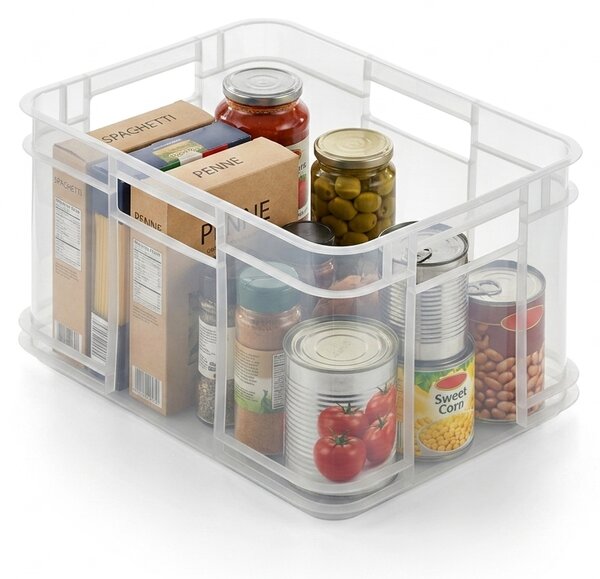 Keeeper Úložný box pre domácnosť aj dielňu, BRUNO M, 16L, 35 x 27 x 21 cm, transparentný