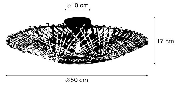 Orientálne stropné svietidlo bambus 50 cm - Rina
