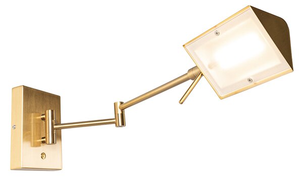 Dizajnová nástenná lampa mosadz vrátane LED stmievateľná - Notia