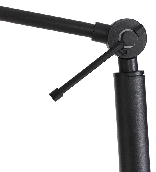 Stojaca lampa čierna so svetlohnedým tienidlom 50 cm nastaviteľná - Editor