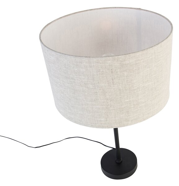 Stolná lampa čierna nastaviteľná so svetlosivým tienidlom 35 cm - Parte