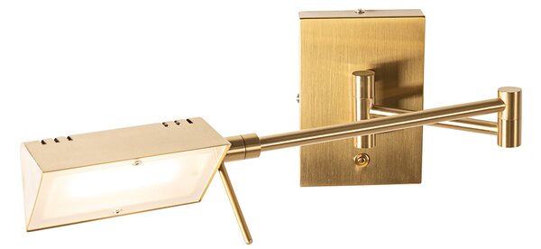 Dizajnová nástenná lampa mosadz vrátane LED stmievateľná - Notia