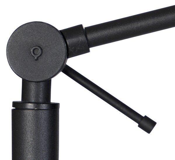 Stojaca lampa čierna so svetlohnedým tienidlom 50 cm nastaviteľná - Editor
