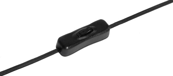 Dizajnová stolná lampa čierna s dymovým sklom - Chico
