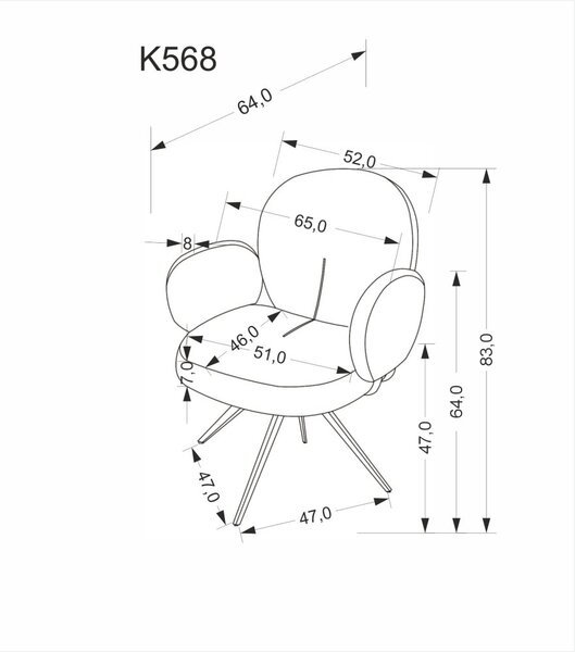 Halmar Jedálenská stolička / kreslo K568 sivá