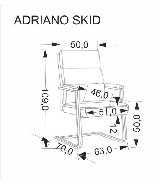 Halmar Konferenčná stolička ADRIANO SKID čierna