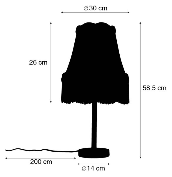 Klasická stolná lampa mosadz s tienidlom Granny krémová 30 cm - Simplo