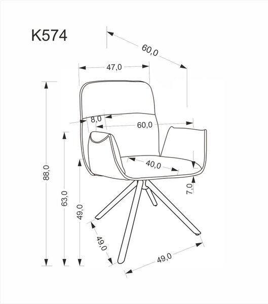 Halmar Jedálenské kreslo K574 tmavo béžová