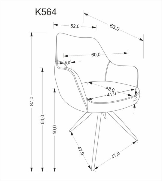 Halmar Jedálenská stolička / kreslo K564 béžová