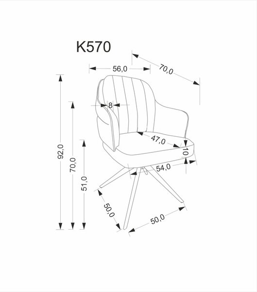 Halmar Jedálenské kreslo K570 škoricová