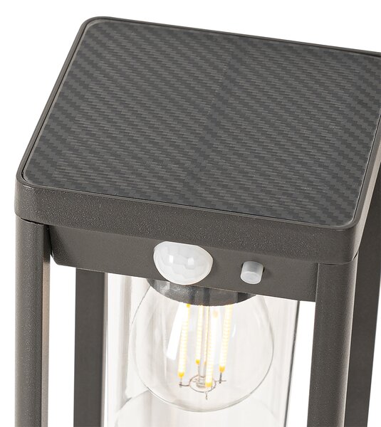 Vonkajšia stojaca lampa tmavosivá 25 cm so stmievateľným svetlom a senzorom na solár - Sonne
