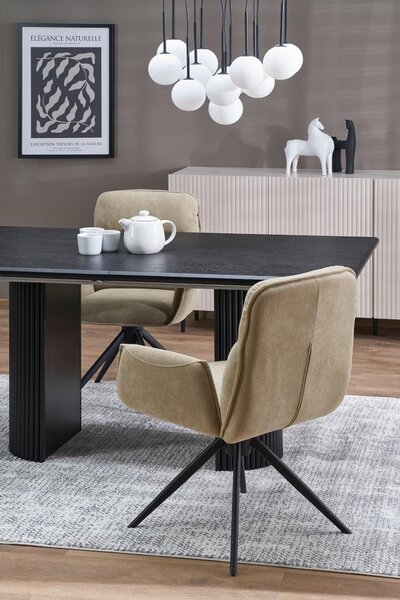 Halmar Rozkladací jedálenský stôl BOLERO 160(250)x90 dub prírodný/čierna