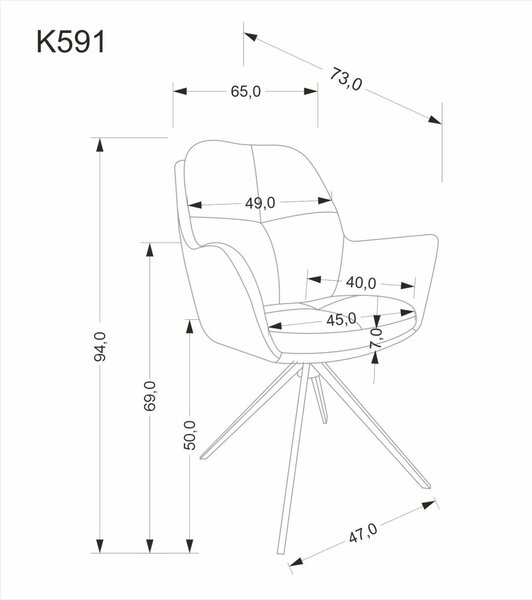 Halmar Jedálenské kreslo K591 svetlo šedá
