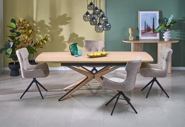 Halmar Rozkladací jedálenský stôl JAMES 160(220)x90 prírodná/čierna