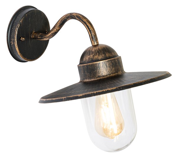Rustikálna vonkajšia nástenná lampa staroružová IP44 - Kansas