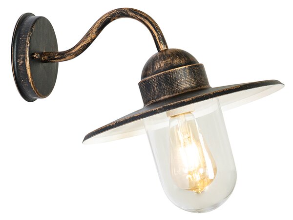 Rustikálna vonkajšia nástenná lampa staroružová IP44 - Kansas