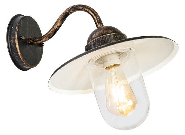 Rustikálna vonkajšia nástenná lampa staroružová IP44 - Kansas