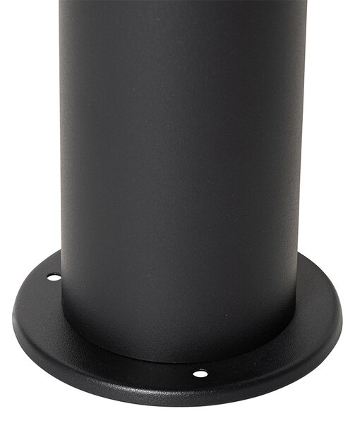 Vonkajšia stojaca lampa čierna s dymovým tienidlom 50 cm - Odense