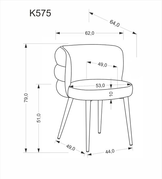 Halmar Jedálenská stolička K575 sivá