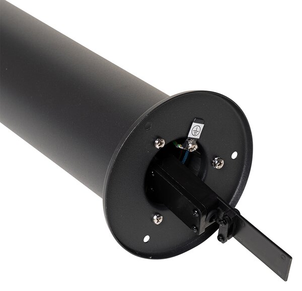 Vonkajšia stojaca lampa čierna s dymovým tienidlom 50 cm - Odense