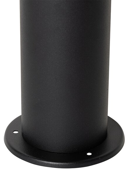 Stojaca vonkajšia lampa čierna s dymovým tienidlom 30 cm IP44 - Odense