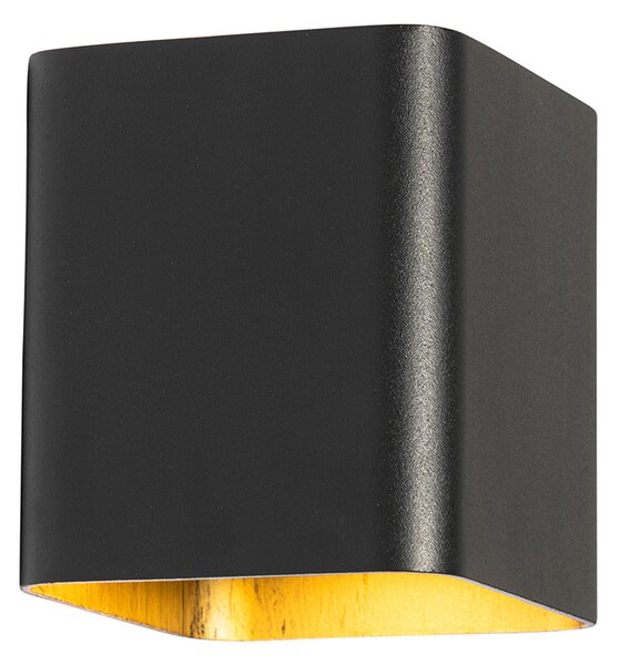 Moderná nástenná lampa čierna vrátane LED IP54 štvorcová - Evi