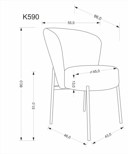 Halmar Jedálenská stolička K590 sivá