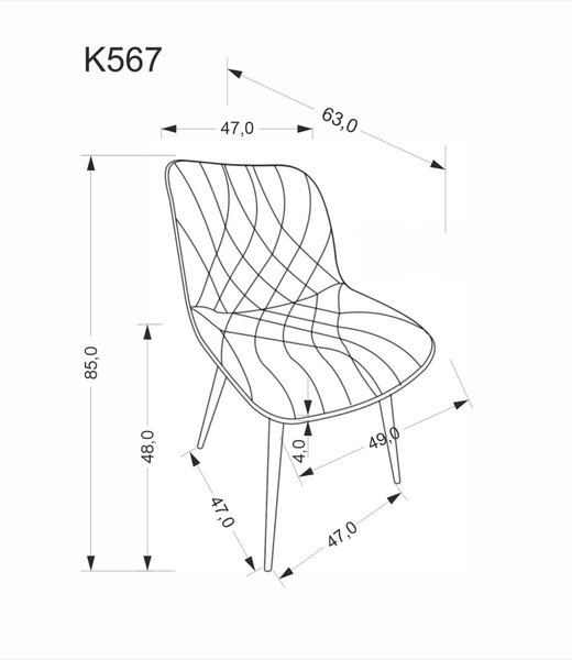 Halmar Jedálenská stolička K567 sivá