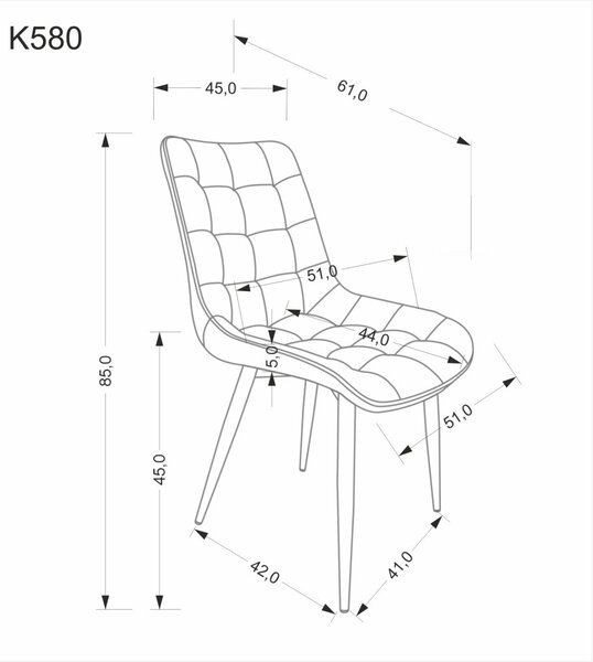 Halmar Jedálenská stolička K580 sivá