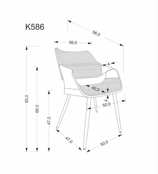 Halmar Jedálenská stolička / kreslo K586 orech/čierna