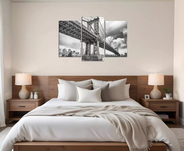 Obraz na stenu Čiernobiely obraz Most Brooklyn