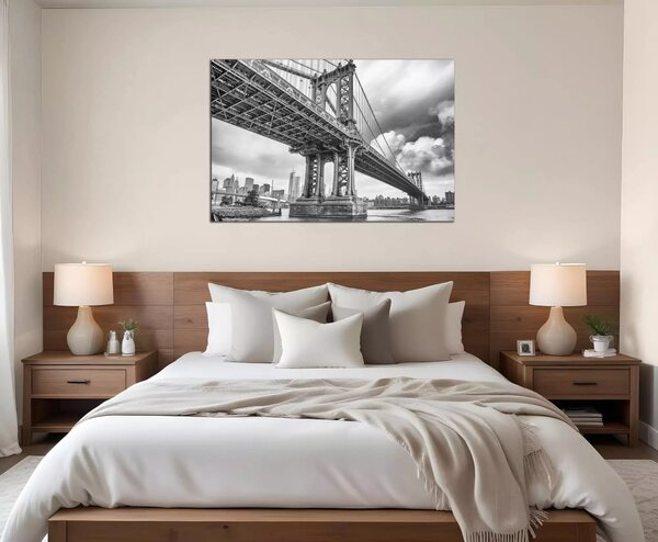 Obraz na stenu Čiernobiely obraz Most Brooklyn