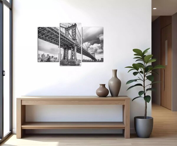 Obraz na stenu Čiernobiely obraz Most Brooklyn