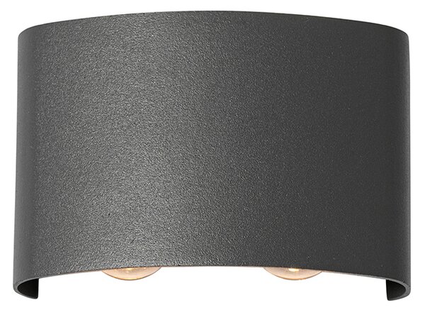 Vonkajšia nástenná lampa tmavosivá vrátane LED 4-svetlo IP54 - Silly