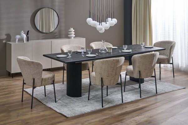 Halmar Rozkladací jedálenský stôl BOLERO 160(250)x90 dub prírodný/čierna