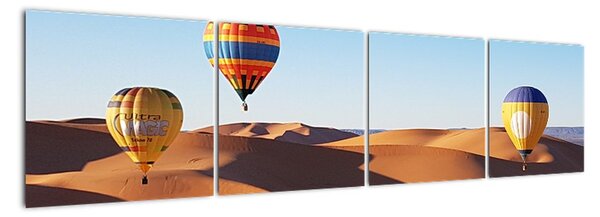 Obraz - teplovzdušné balóny v púšti (Obraz 160x40cm)