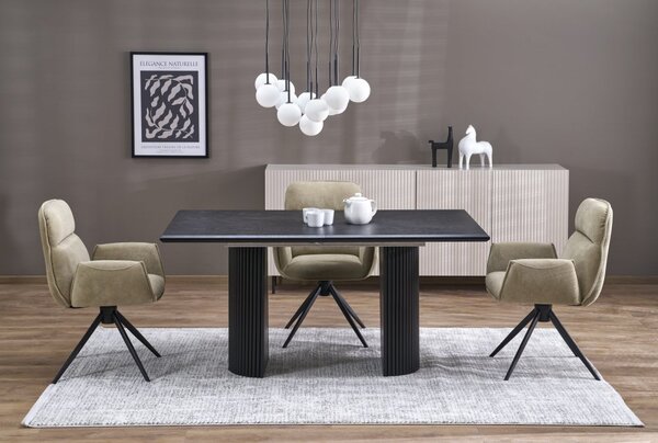 Halmar Rozkladací jedálenský stôl BOLERO 160(250)x90 dub prírodný/čierna